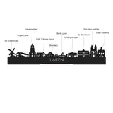 Skyline Serveerplank Rond Laren houten cadeau decoratie relatiegeschenk van WoodWideCities