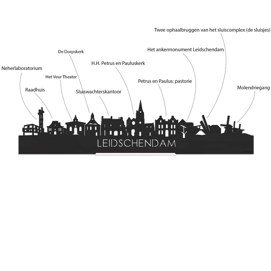 Skyline Serveerplank Rond Leidschendam houten cadeau decoratie relatiegeschenk van WoodWideCities