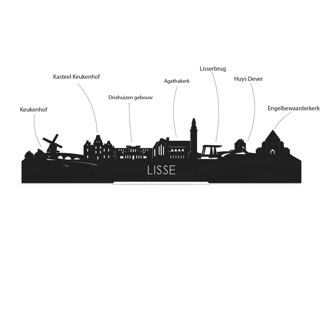 Skyline Serveerplank Rond Lisse houten cadeau decoratie relatiegeschenk van WoodWideCities