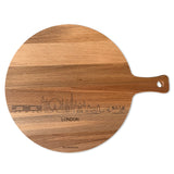 Skyline Serveerplank Rond London houten cadeau decoratie relatiegeschenk van WoodWideCities