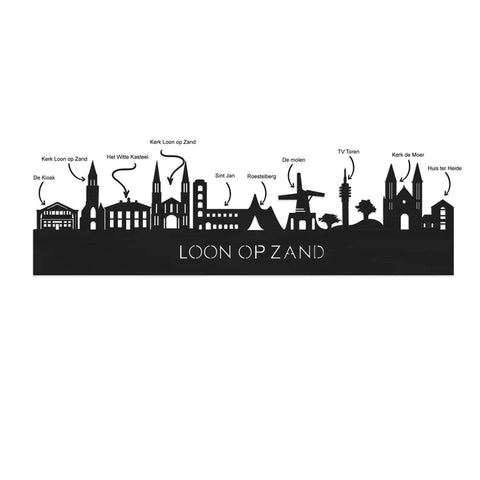 Skyline Serveerplank Rond Loon op Zand houten cadeau decoratie relatiegeschenk van WoodWideCities