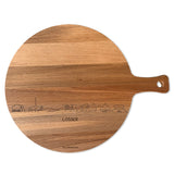 Skyline Serveerplank Rond Losser houten cadeau decoratie relatiegeschenk van WoodWideCities