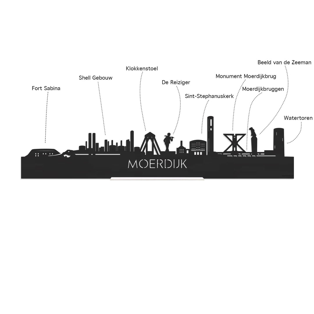 Skyline Serveerplank Rond Moerdijk houten cadeau decoratie relatiegeschenk van WoodWideCities