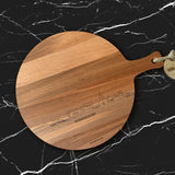 Skyline Serveerplank Rond Numansdorp houten cadeau decoratie relatiegeschenk van WoodWideCities