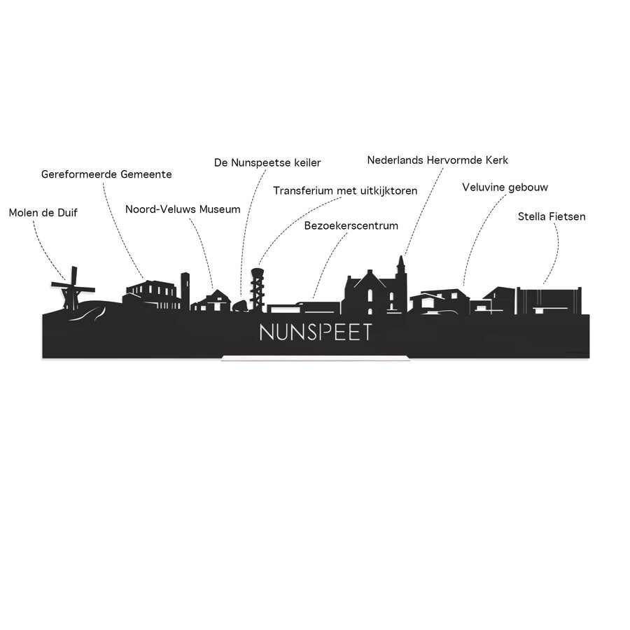 Skyline Serveerplank Rond Nunspeet houten cadeau decoratie relatiegeschenk van WoodWideCities