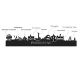 Skyline Serveerplank Rond Purmerend houten cadeau decoratie relatiegeschenk van WoodWideCities