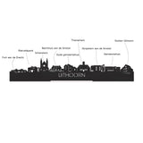 Skyline Serveerplank Rond Uithoorn houten cadeau decoratie relatiegeschenk van WoodWideCities