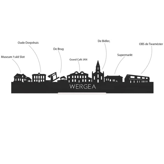 Skyline Serveerplank Rond Wergea houten cadeau decoratie relatiegeschenk van WoodWideCities
