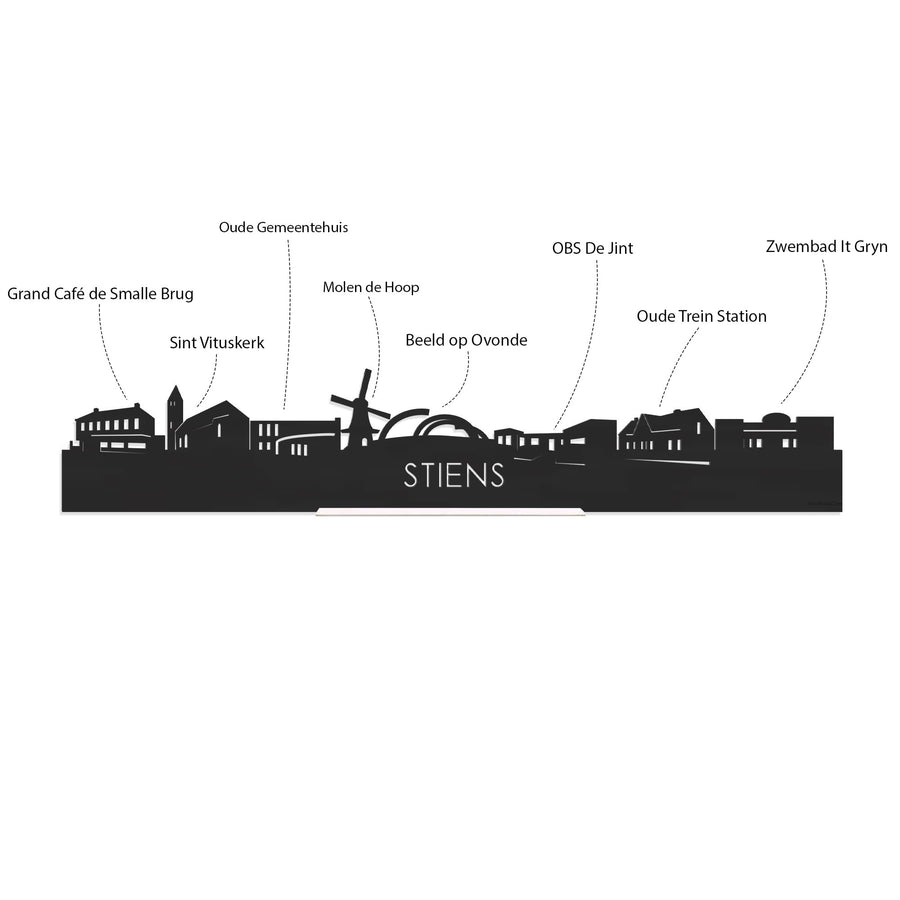 Skyline Serveerplank Stiens houten cadeau decoratie relatiegeschenk van WoodWideCities