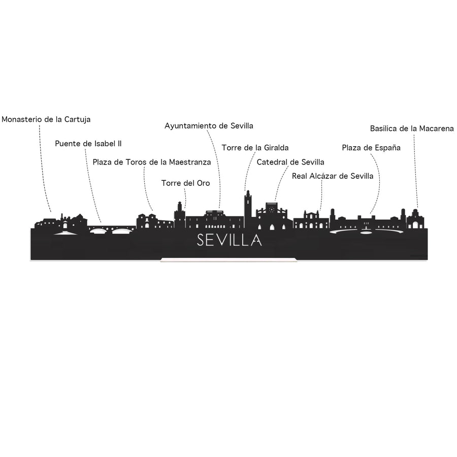 Skyline Sevilla Bamboe houten cadeau decoratie relatiegeschenk van WoodWideCities