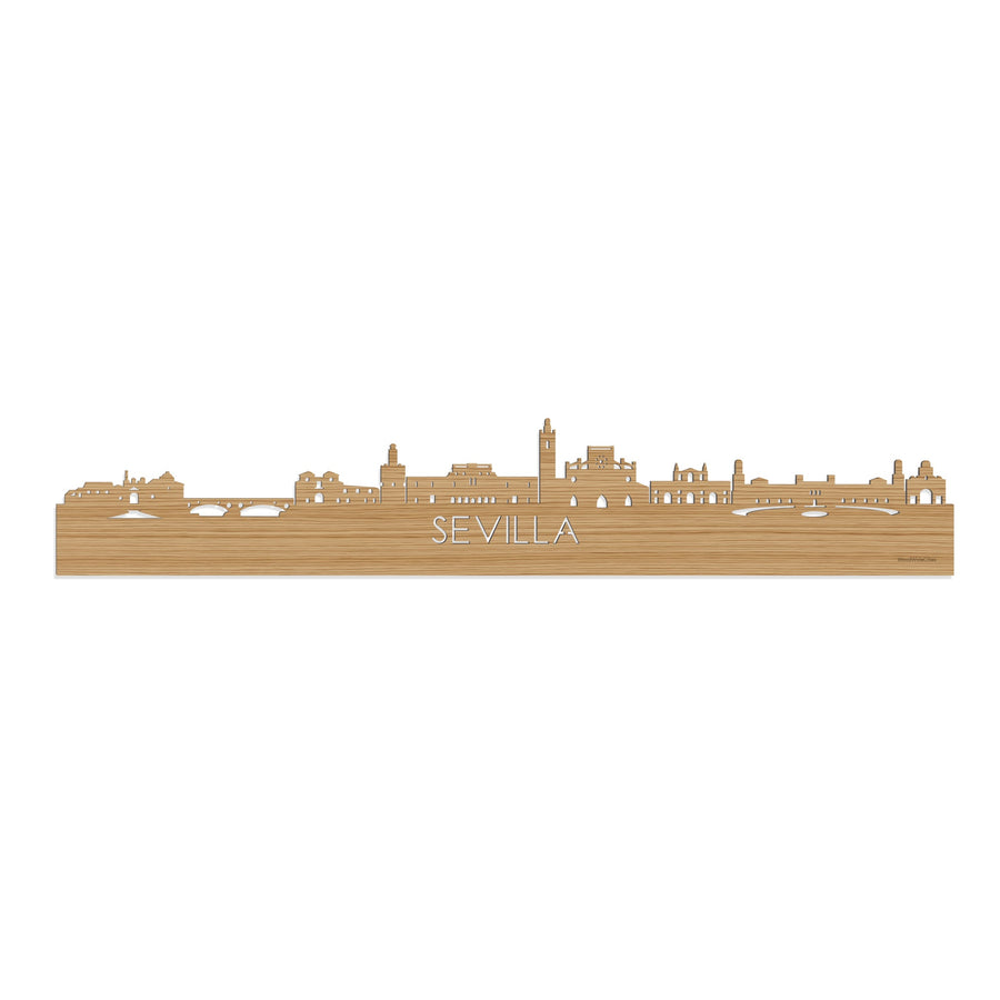 Skyline Sevilla Bamboe houten cadeau decoratie relatiegeschenk van WoodWideCities