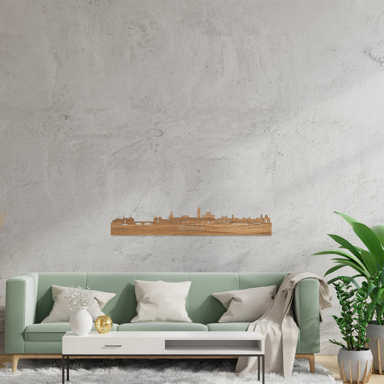 Skyline Sevilla Eiken houten cadeau decoratie relatiegeschenk van WoodWideCities