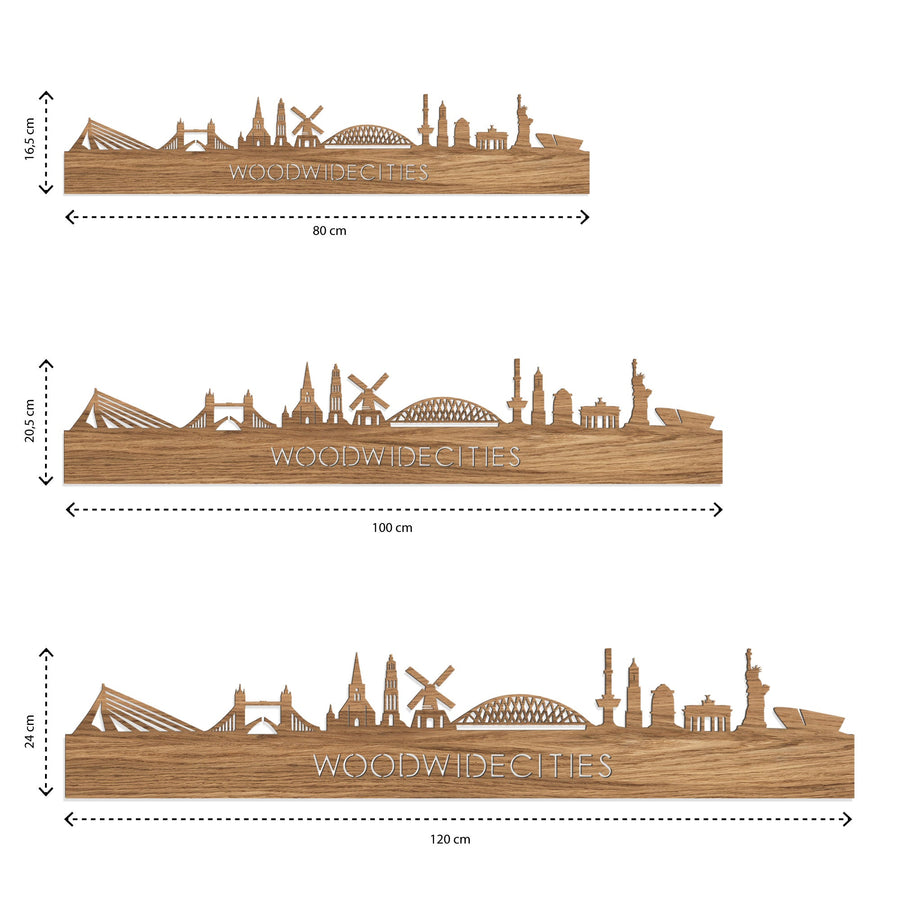 Skyline Sevilla Eiken houten cadeau decoratie relatiegeschenk van WoodWideCities