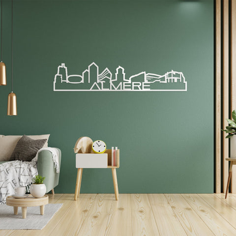 Skyline Shape Almere Wit glanzend gerecycled kunststof cadeau decoratie relatiegeschenk van WoodWideCities