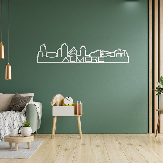 Skyline Shape Almere Wit glanzend gerecycled kunststof cadeau decoratie relatiegeschenk van WoodWideCities