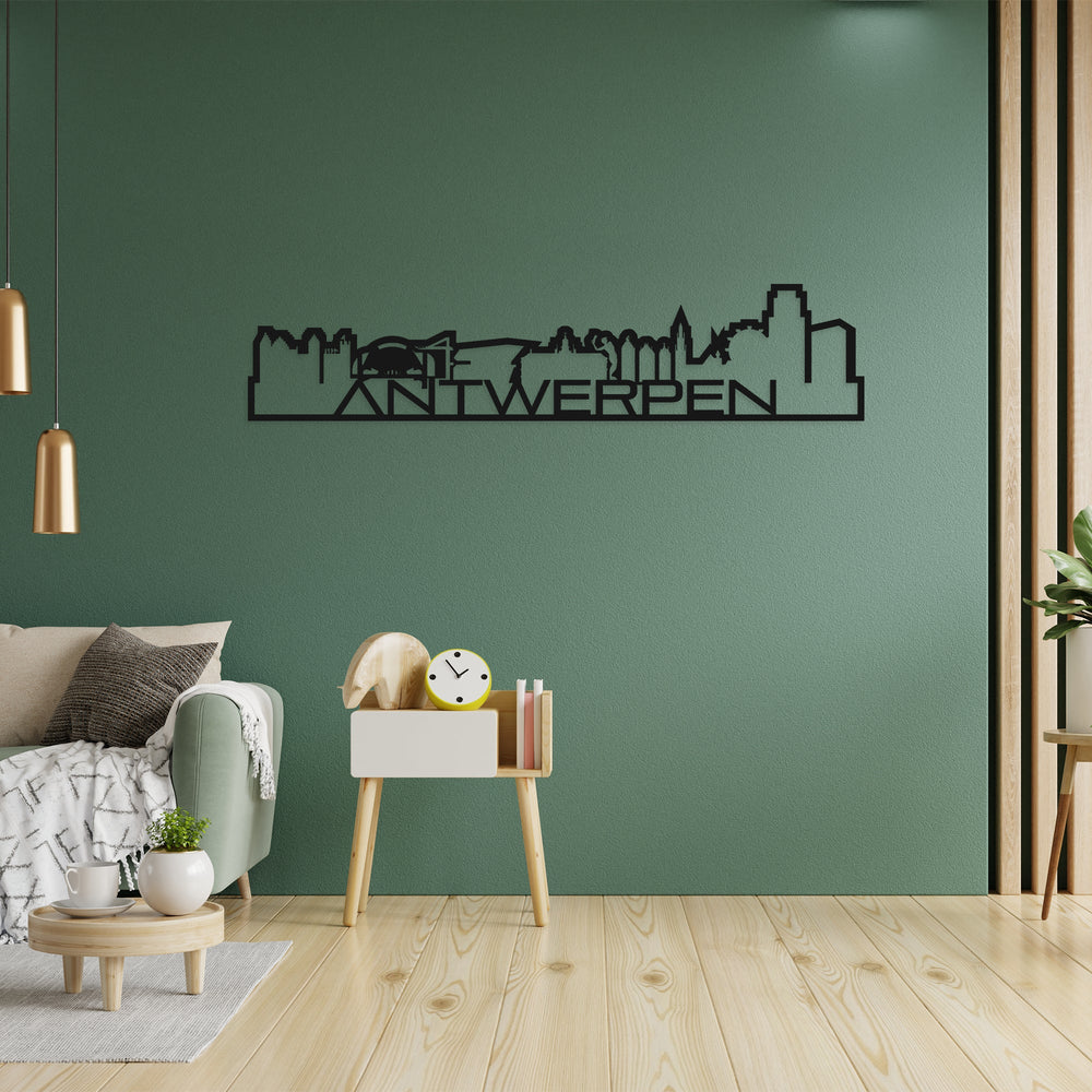 Skyline Shape Antwerpen Black houten cadeau decoratie relatiegeschenk van WoodWideCities