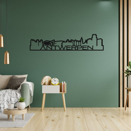 Skyline Shape Antwerpen Black houten cadeau decoratie relatiegeschenk van WoodWideCities