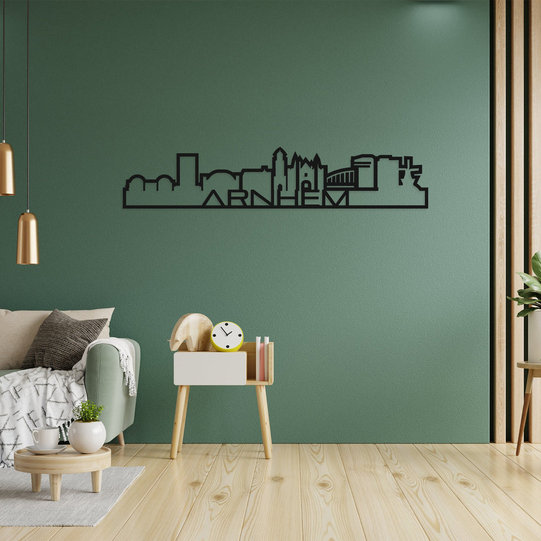 Skyline Shape Arnhem Black houten cadeau decoratie relatiegeschenk van WoodWideCities