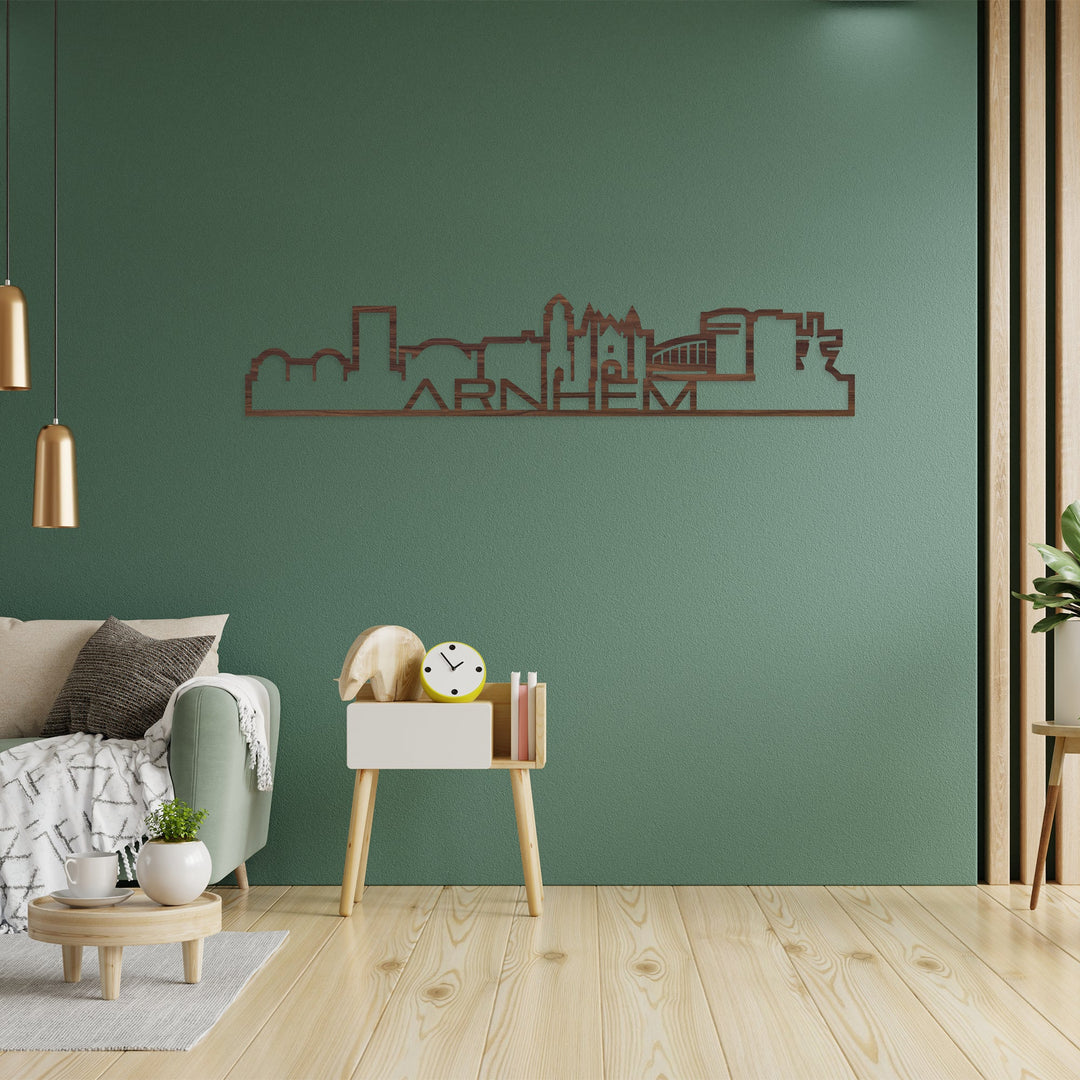 Skyline Shape Arnhem Noten houten cadeau decoratie relatiegeschenk van WoodWideCities
