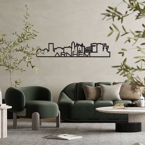 Skyline Shape Arnhem Zwart glanzend gerecycled kunststof cadeau decoratie relatiegeschenk van WoodWideCities