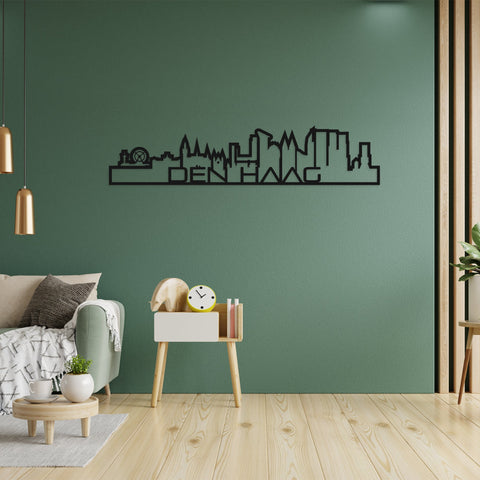 Skyline Shape Den Haag Black houten cadeau decoratie relatiegeschenk van WoodWideCities