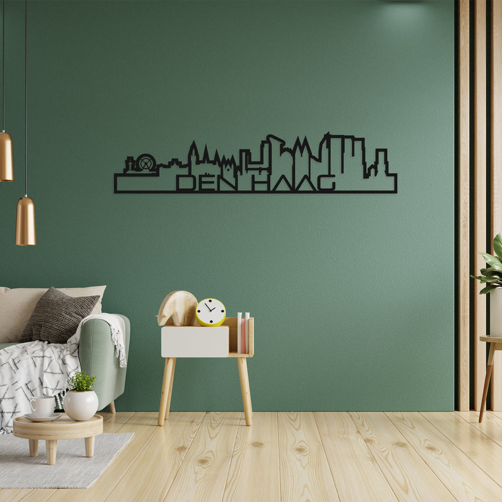 Skyline Shape Den Haag Black houten cadeau decoratie relatiegeschenk van WoodWideCities