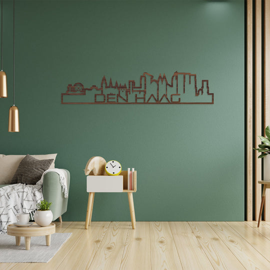 Skyline Shape Den Haag Noten houten cadeau decoratie relatiegeschenk van WoodWideCities