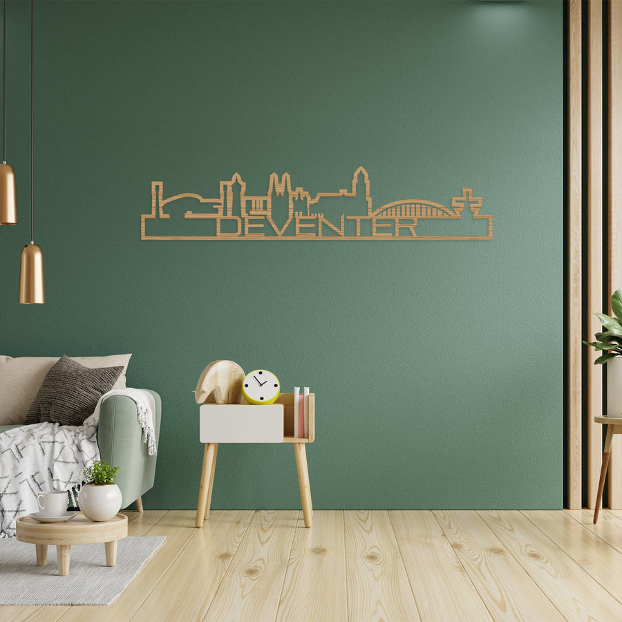 Skyline Shape Deventer Bamboe houten cadeau decoratie relatiegeschenk van WoodWideCities