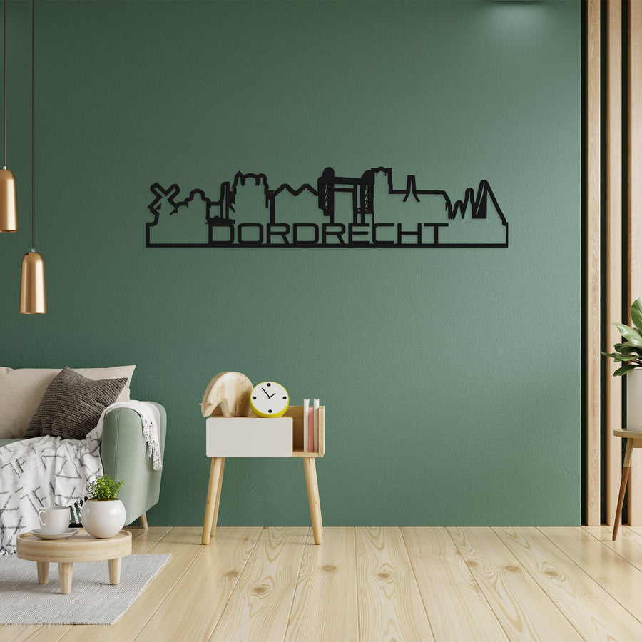 Skyline Shape Dordrecht Black houten cadeau decoratie relatiegeschenk van WoodWideCities