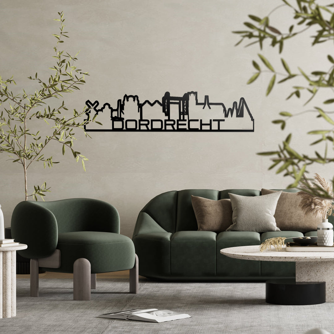 Skyline Shape Dordrecht Black houten cadeau decoratie relatiegeschenk van WoodWideCities
