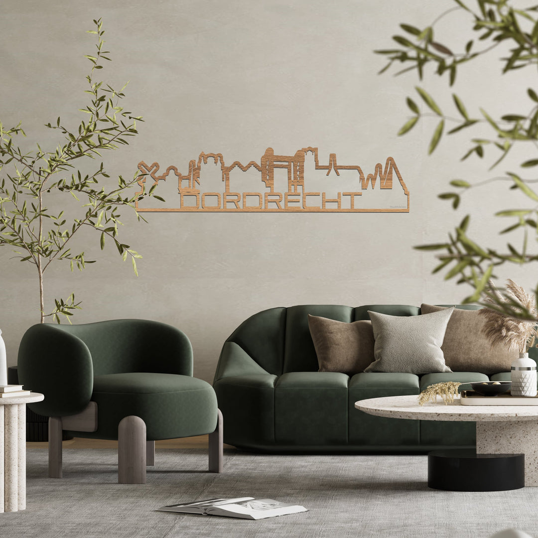 Skyline Shape Dordrecht Eiken houten cadeau decoratie relatiegeschenk van WoodWideCities