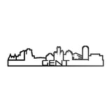 Skyline Shape Gent Black houten cadeau decoratie relatiegeschenk van WoodWideCities