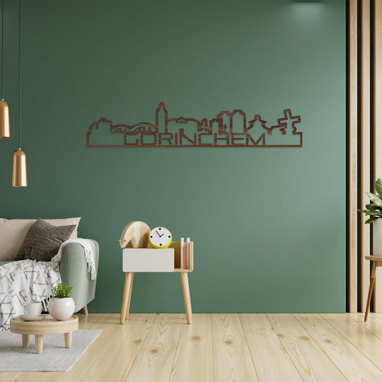 Skyline Shape Gorinchem Noten houten cadeau decoratie relatiegeschenk van WoodWideCities