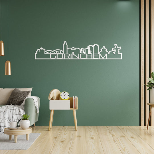Skyline Shape Gorinchem Wit glanzend gerecycled kunststof cadeau decoratie relatiegeschenk van WoodWideCities