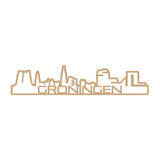 Skyline Shape Groningen Bamboe houten cadeau decoratie relatiegeschenk van WoodWideCities