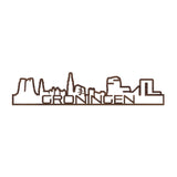 Skyline Shape Groningen Noten houten cadeau decoratie relatiegeschenk van WoodWideCities