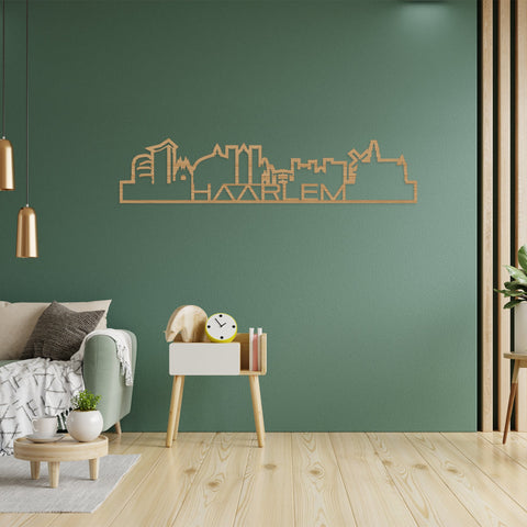 Skyline Shape Haarlem Bamboe houten cadeau decoratie relatiegeschenk van WoodWideCities