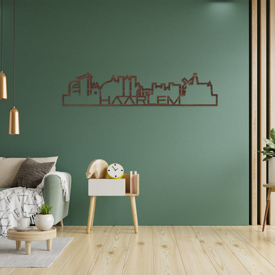 Skyline Shape Haarlem Noten houten cadeau decoratie relatiegeschenk van WoodWideCities
