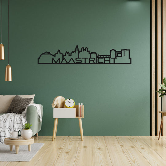 Skyline Shape Maastricht Black houten cadeau decoratie relatiegeschenk van WoodWideCities