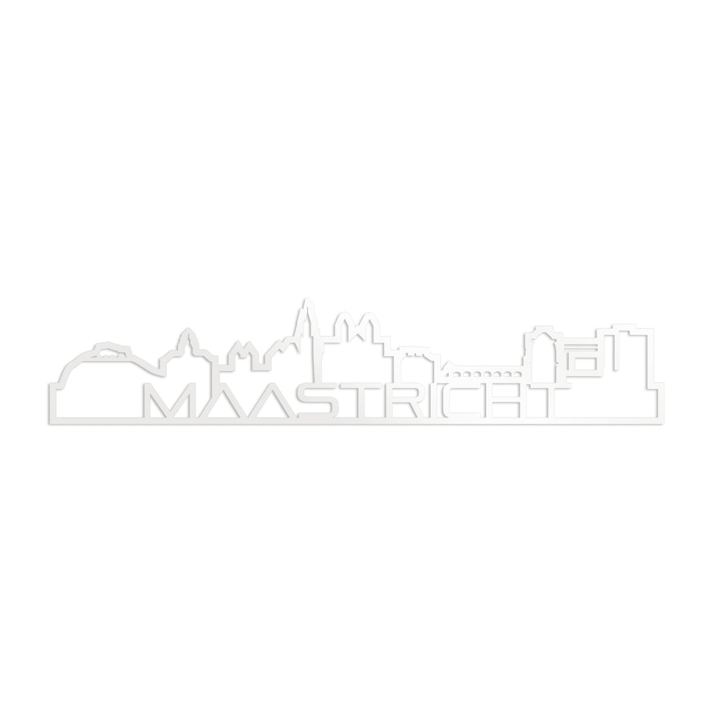 Skyline Shape Maastricht Wit glanzend gerecycled kunststof cadeau decoratie relatiegeschenk van WoodWideCities