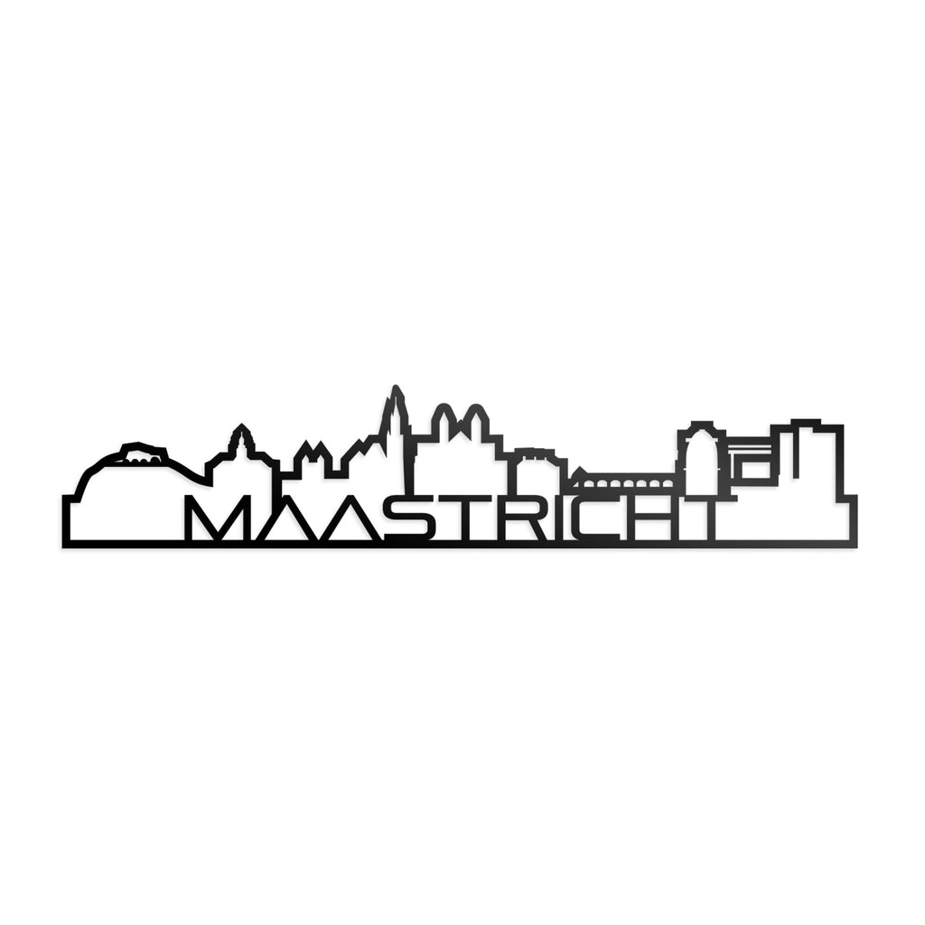 Skyline Shape Maastricht Zwart glanzend gerecycled kunststof cadeau decoratie relatiegeschenk van WoodWideCities