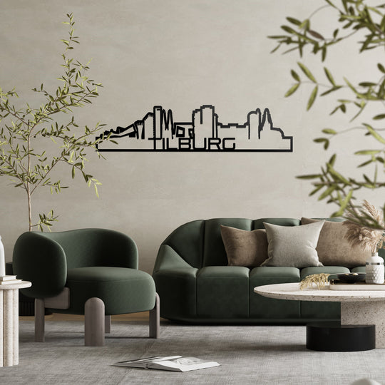 Skyline Shape Tilburg Black houten cadeau decoratie relatiegeschenk van WoodWideCities