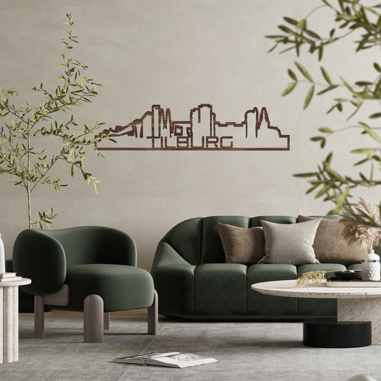 Skyline Shape Tilburg Noten houten cadeau decoratie relatiegeschenk van WoodWideCities