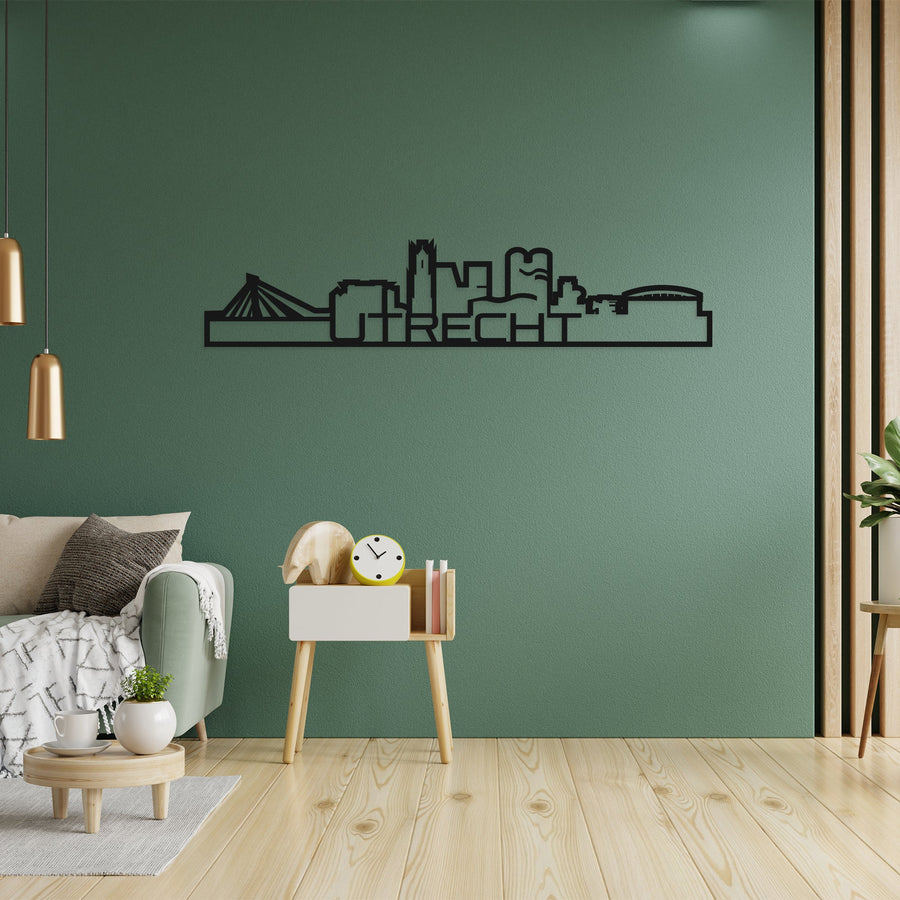 Skyline Shape Utrecht Black houten cadeau decoratie relatiegeschenk van WoodWideCities