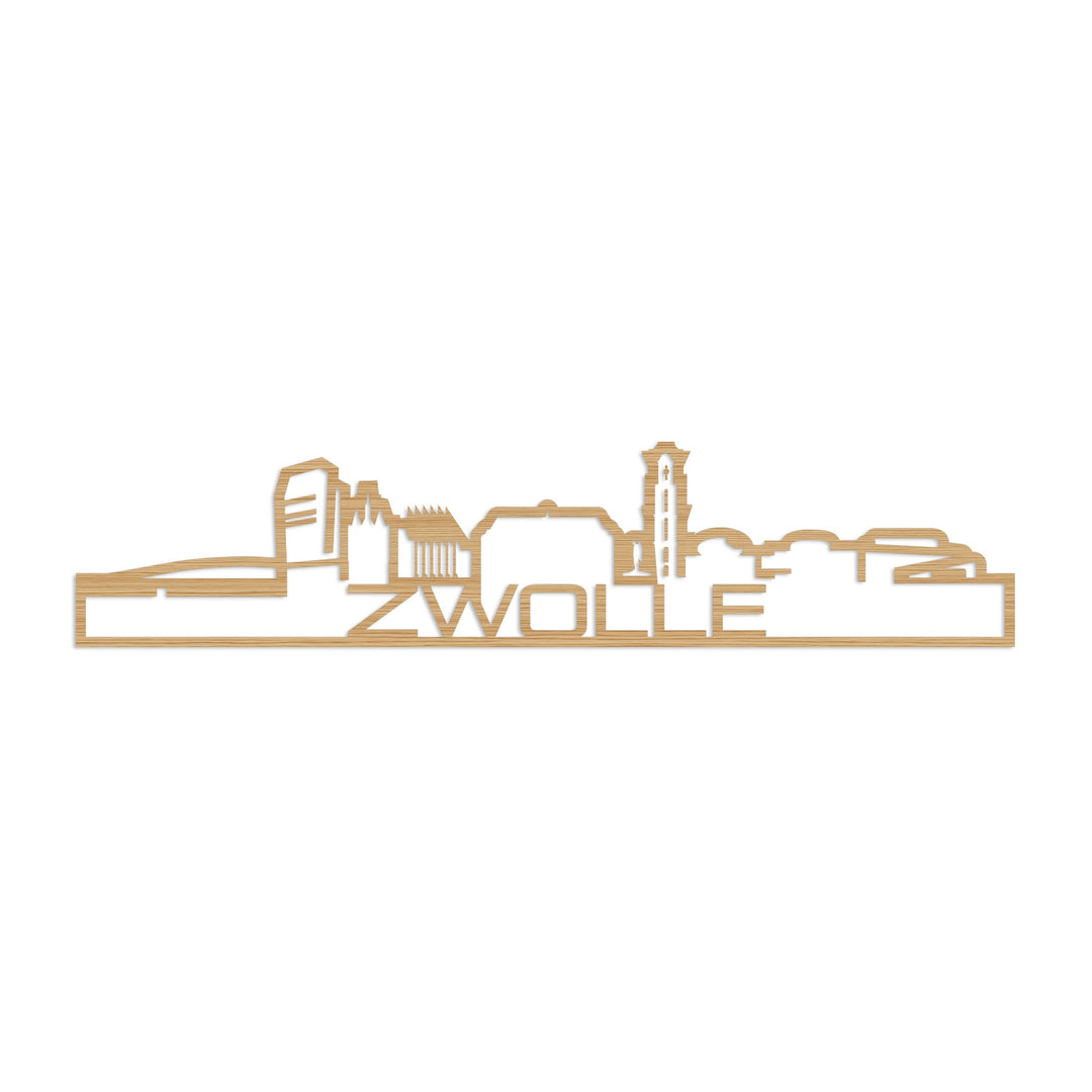 Skyline Shape Zwolle Bamboe houten cadeau decoratie relatiegeschenk van WoodWideCities