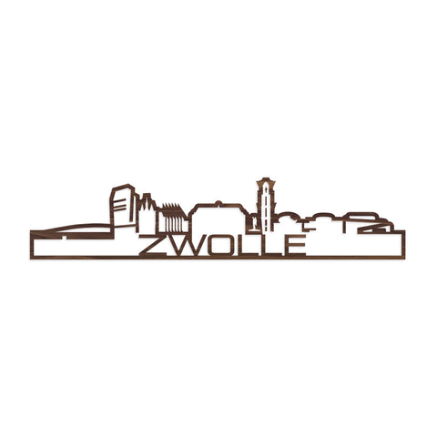 Skyline Shape Zwolle Noten houten cadeau decoratie relatiegeschenk van WoodWideCities