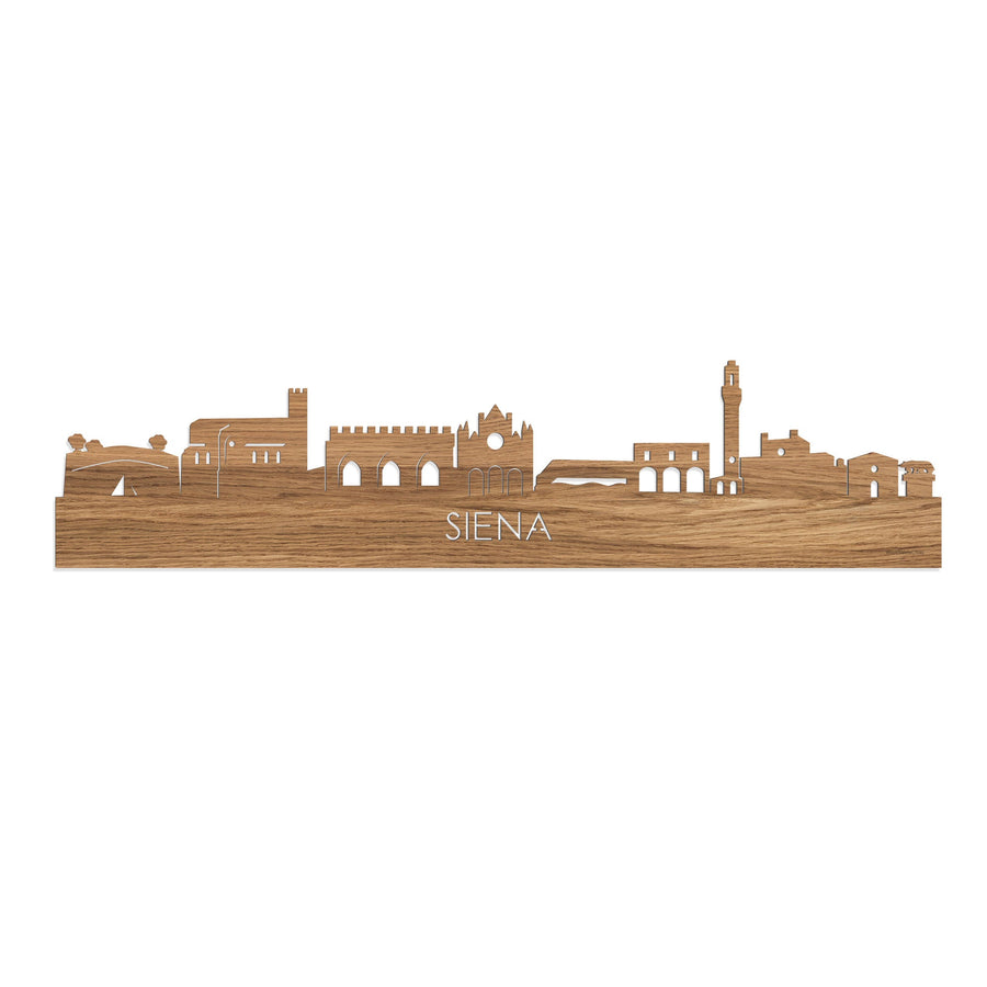 Skyline Siena Eiken houten cadeau decoratie relatiegeschenk van WoodWideCities