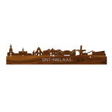 Skyline Sint-Niklaas Palissander houten cadeau decoratie relatiegeschenk van WoodWideCities