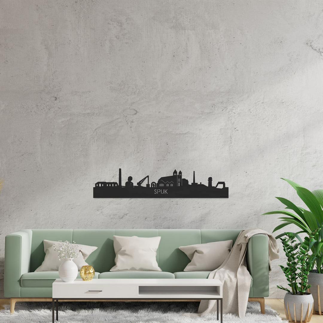 Skyline Spijk-Zevenaar Zwart houten cadeau decoratie relatiegeschenk van WoodWideCities