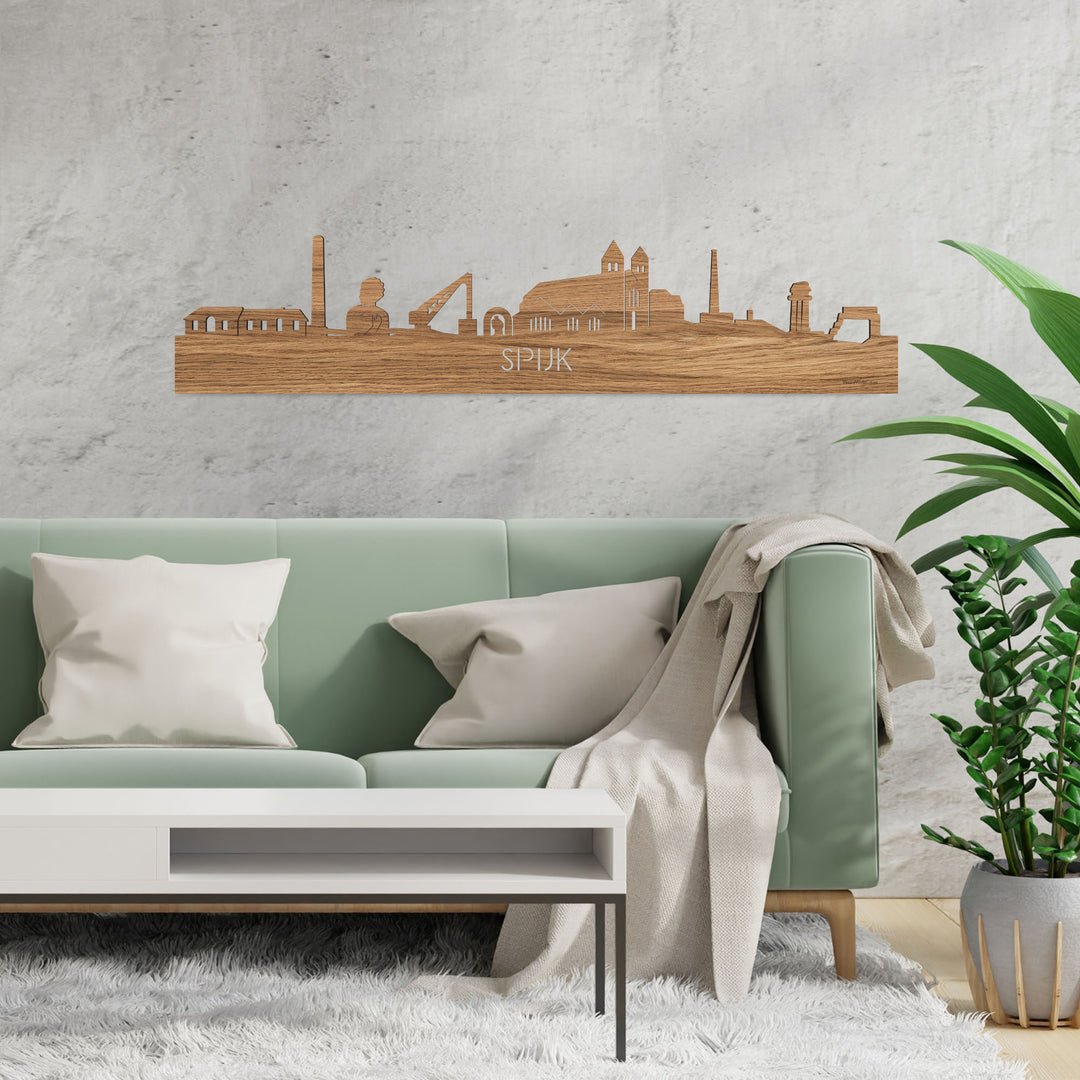 Skyline Spijk-Zevenaar Eiken houten cadeau decoratie relatiegeschenk van WoodWideCities